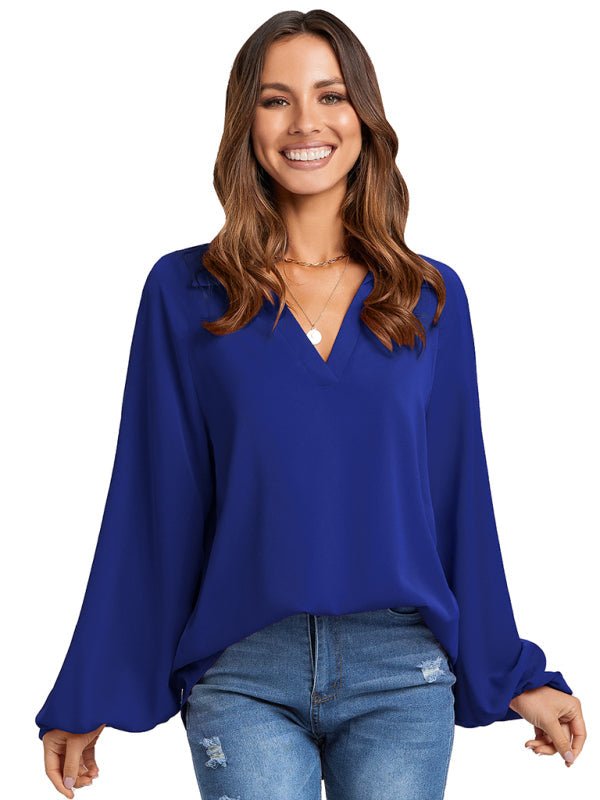 Bubble Sleeve Loose Shirt Top